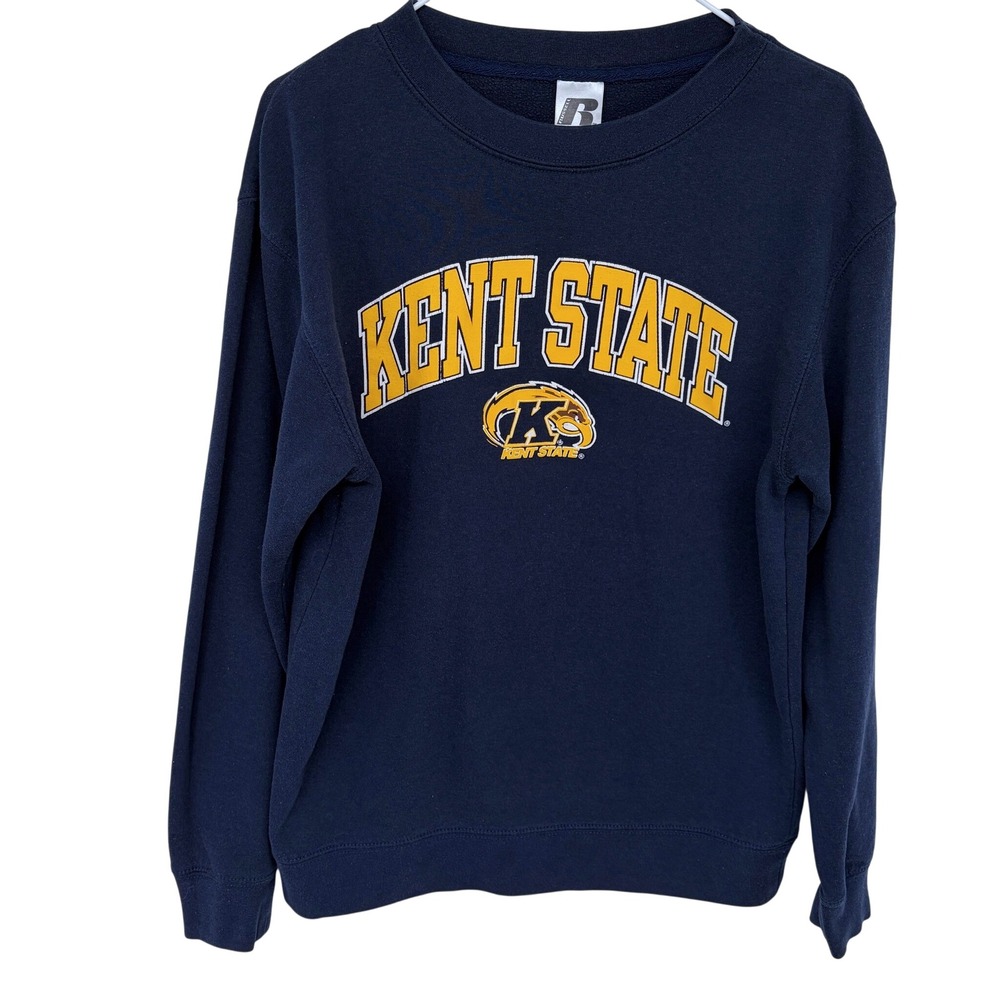 Russell Kent State‎ Crewneck Sweatshirt Medium Men's Navy Blue Golden Flashes